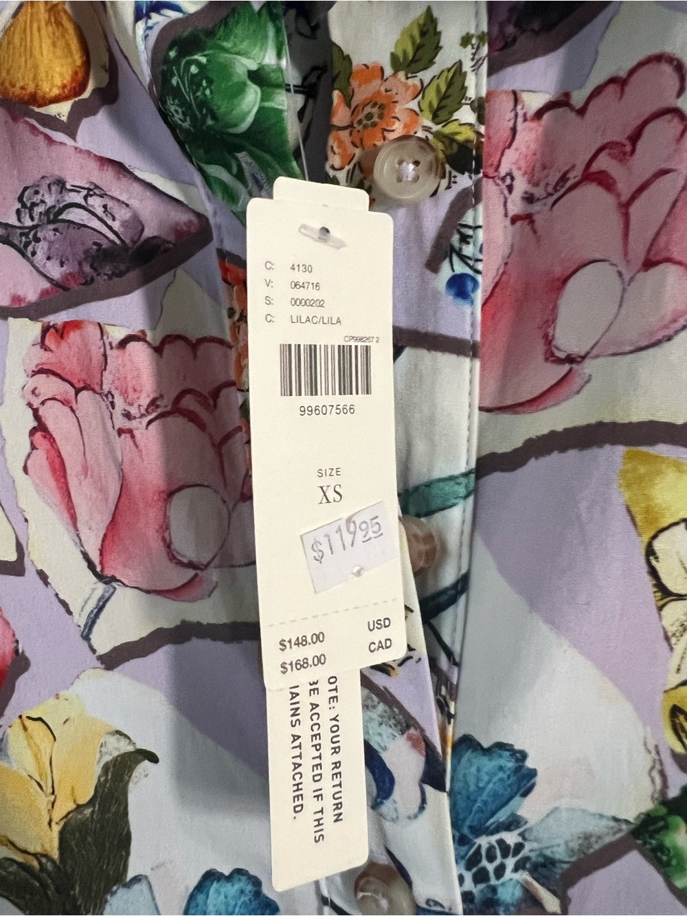 NWT Anthropologie The Pollie Swing Tunic Button Down Floral Mini Dress. XS - Picture 4 of 6